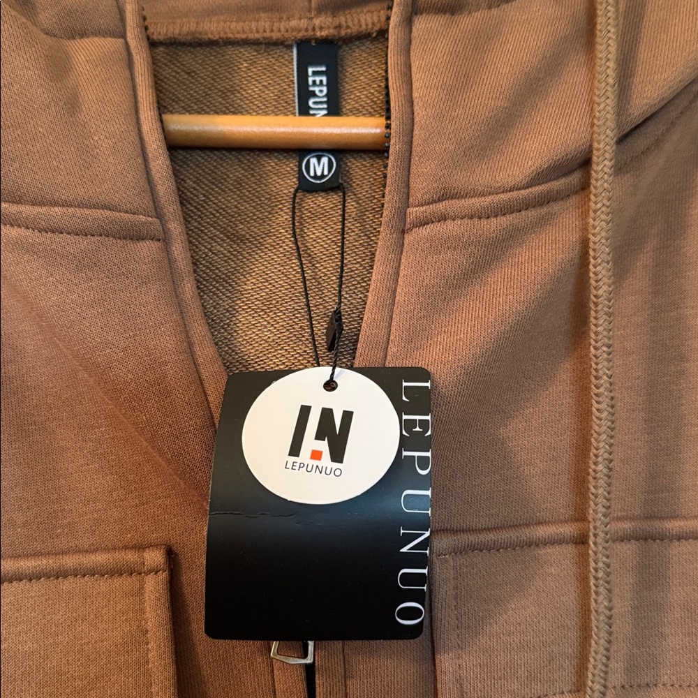 Lepunuo Quarter-zip Men’s Hoodie, brown, Medium - Picture 6 of 9
